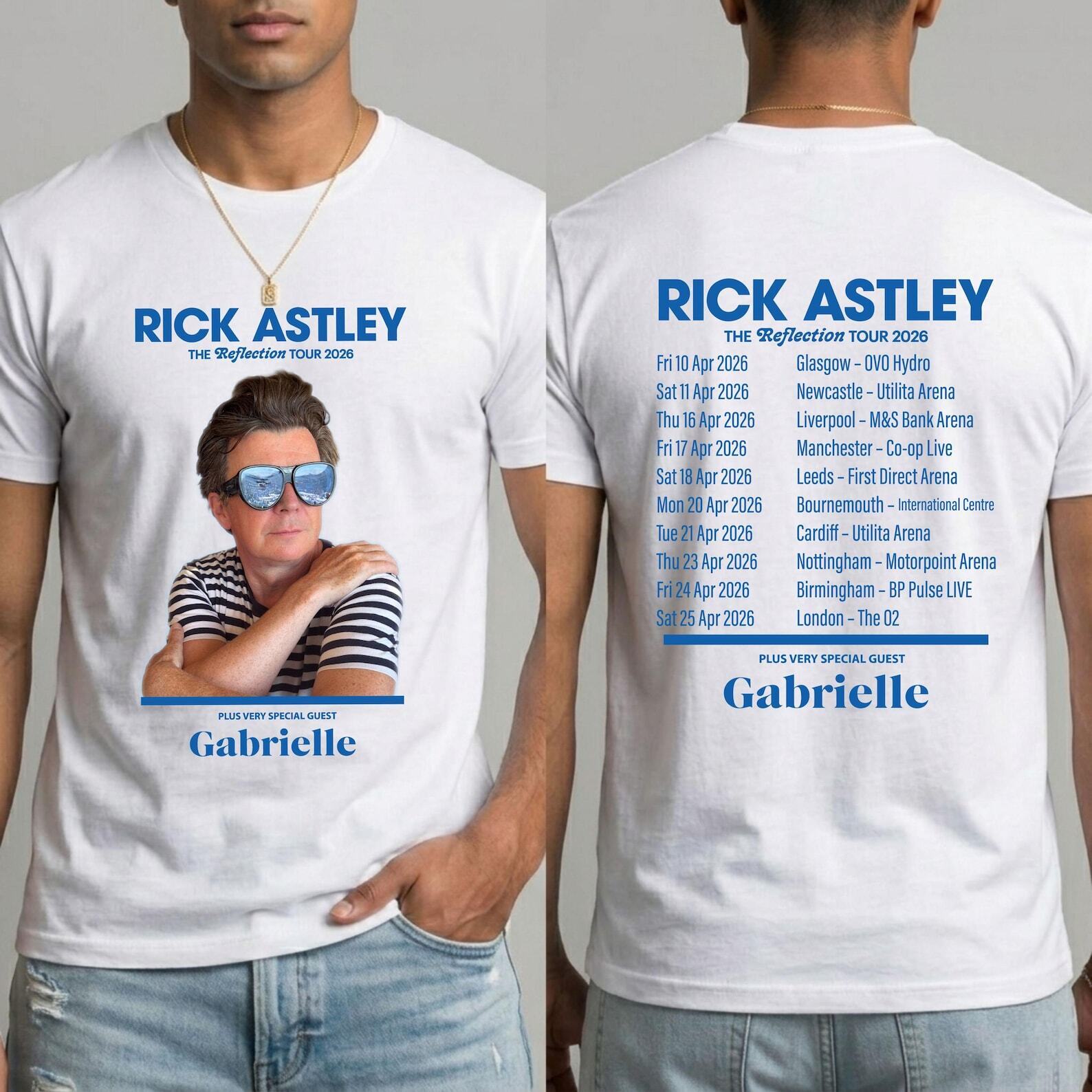 Rick Astley Reflection Tour T-Shirt 2 Sided